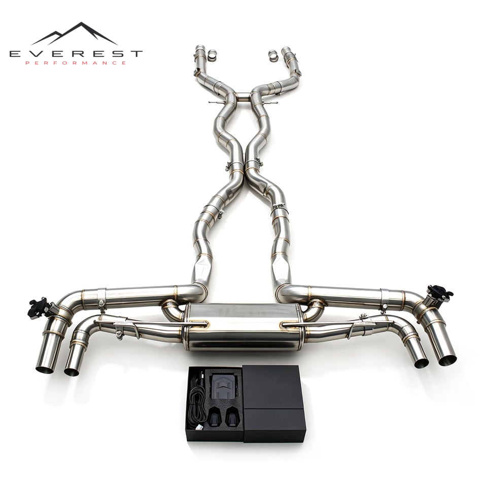 Direct-fit TIG Welding Catback Exhaust for Mercedes-Benz GLE580 4.0L 2016-2024 Valved Muffler System With Remote Controller