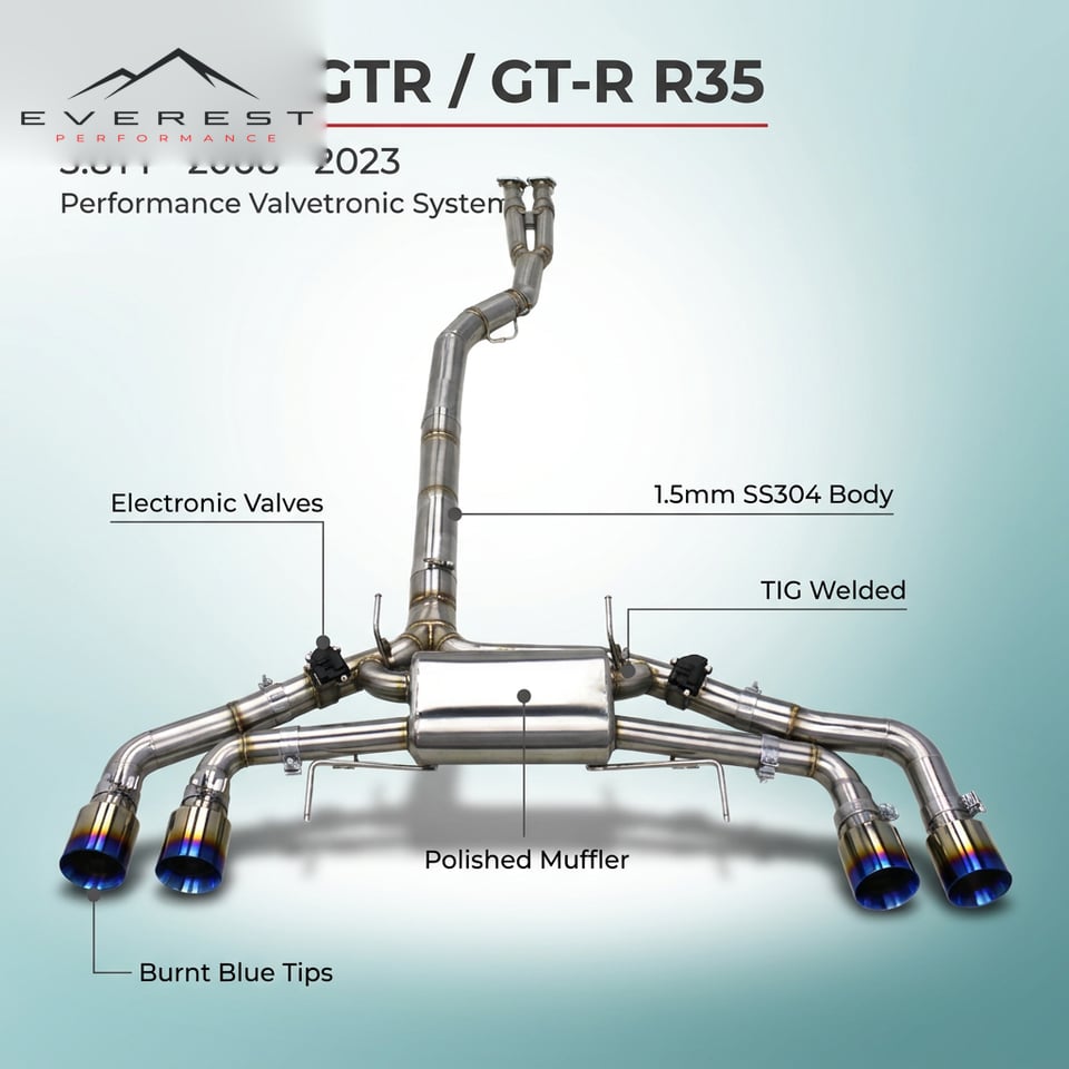 SS304 Exhaust Pipe System for Nissan GTR/GT-R R35 3.8TT 2008-2023 Car Electronic Valve Catback Exhaust With Remote Control