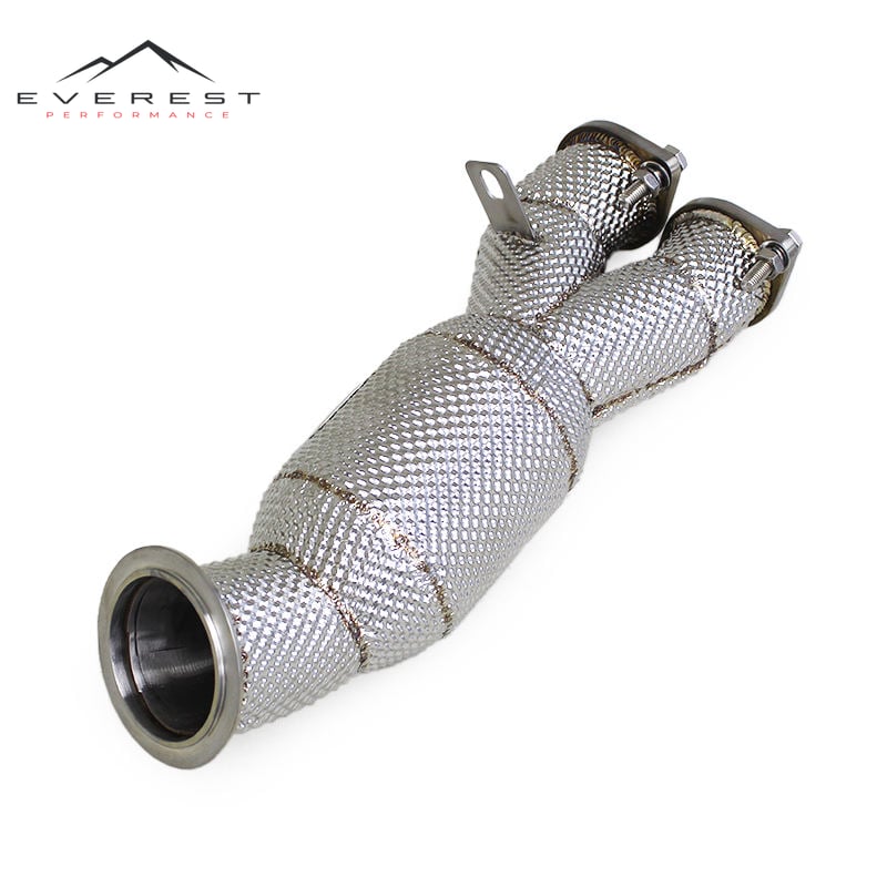 SS304 Exhaust Downpipe for BMW 335i E90/E92/E93 3.0T N55 2009-2013 Exhaust Header with High Flow Sport Catalytic Converter