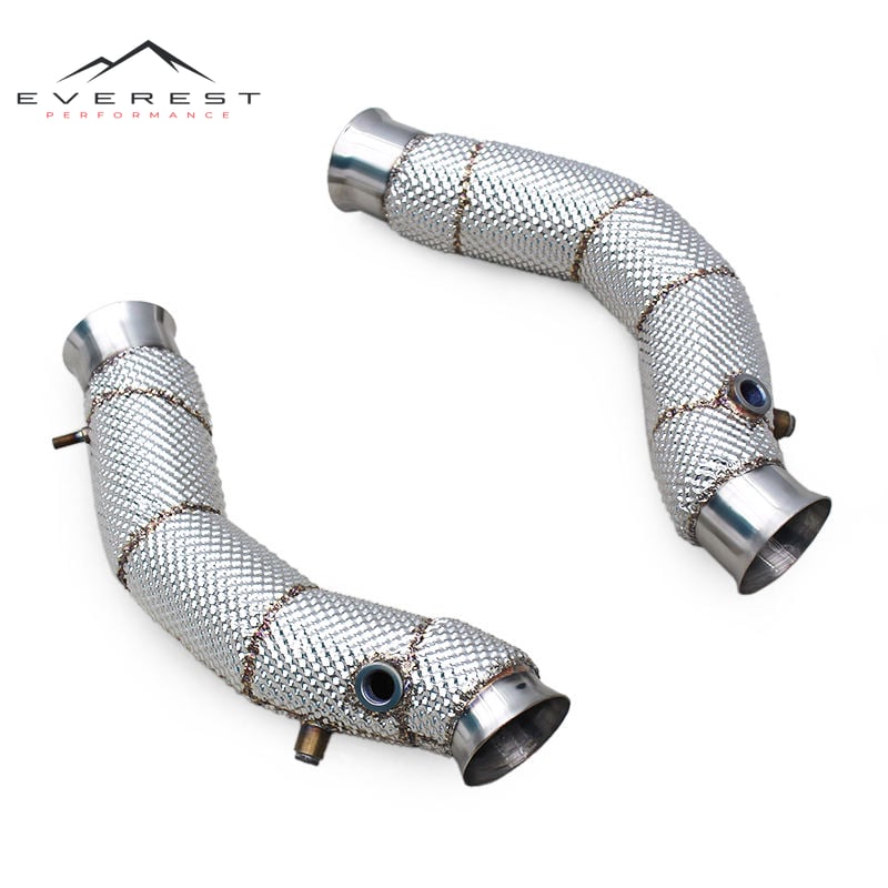SS304 Exhaust Downpipe for Lamborghini Gallardo 5.0L 2004-2007 With Heat Shield Free Flow Pipe