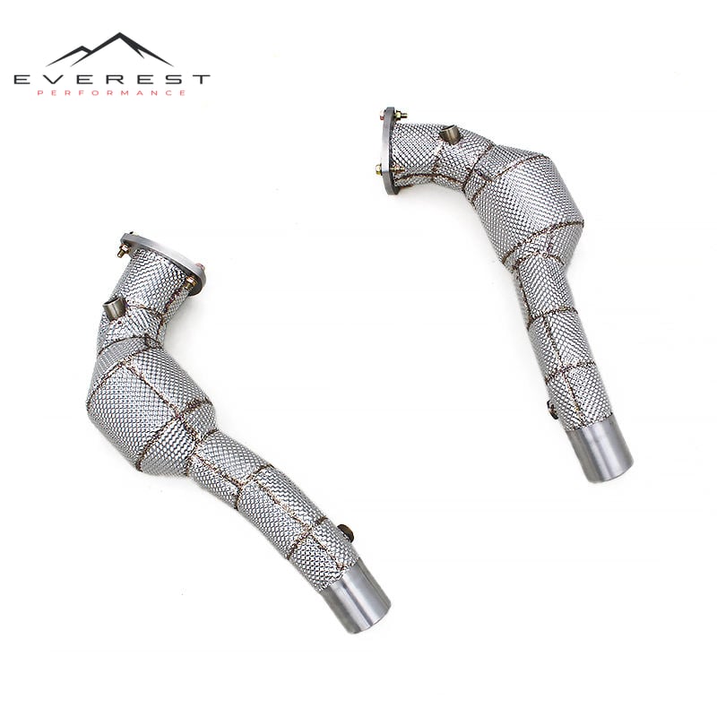SS304 Catalyst Downpipe for Ferrari California 4.3L 2009-2014 Turbo With Heat Shield High Flow Catted Downpipe 100/200/300 Cell