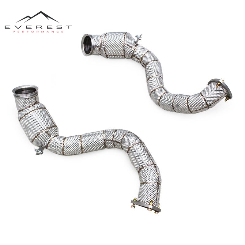 Racing Stainless Steel Exhaust Downpipe with Catalyst for Aston Martin Vantage V8 4.0T 2018+ Heat Shield Catted Exhaust Pipe