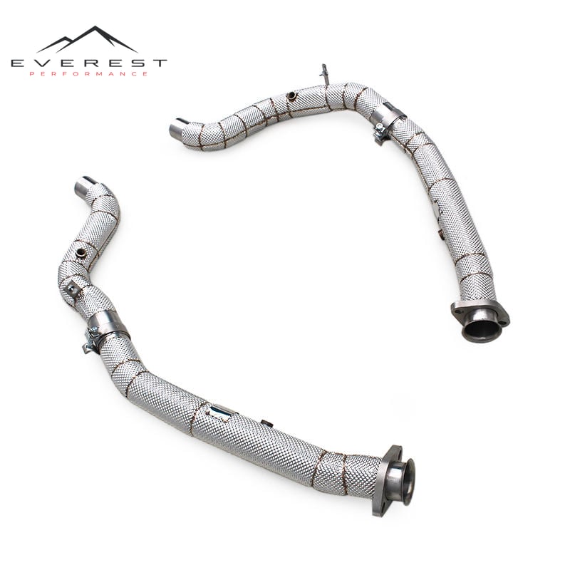 Racing SS304 Exhaust Downpipe Pipes for Land Rover Range Rover V8 5.0T 2009-2017 Free Flow Exhaust Pipes with Heat Shield