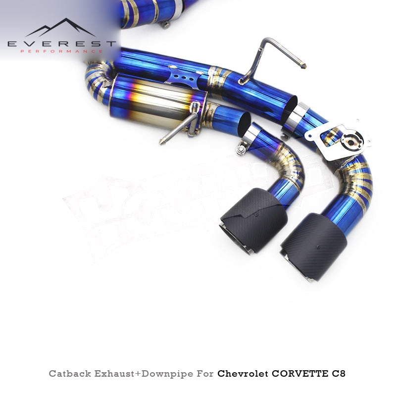 Custom 304 Header Downpipe Titanium Catback Muffler for Chevrolet Corvette Stingray Z51 2019-2025 Valved Exhaust System
