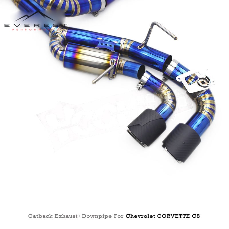 Custom 304 Header Downpipe Titanium Catback Muffler for Chevrolet Corvette Stingray Z51 2019-2025 Valved Exhaust System