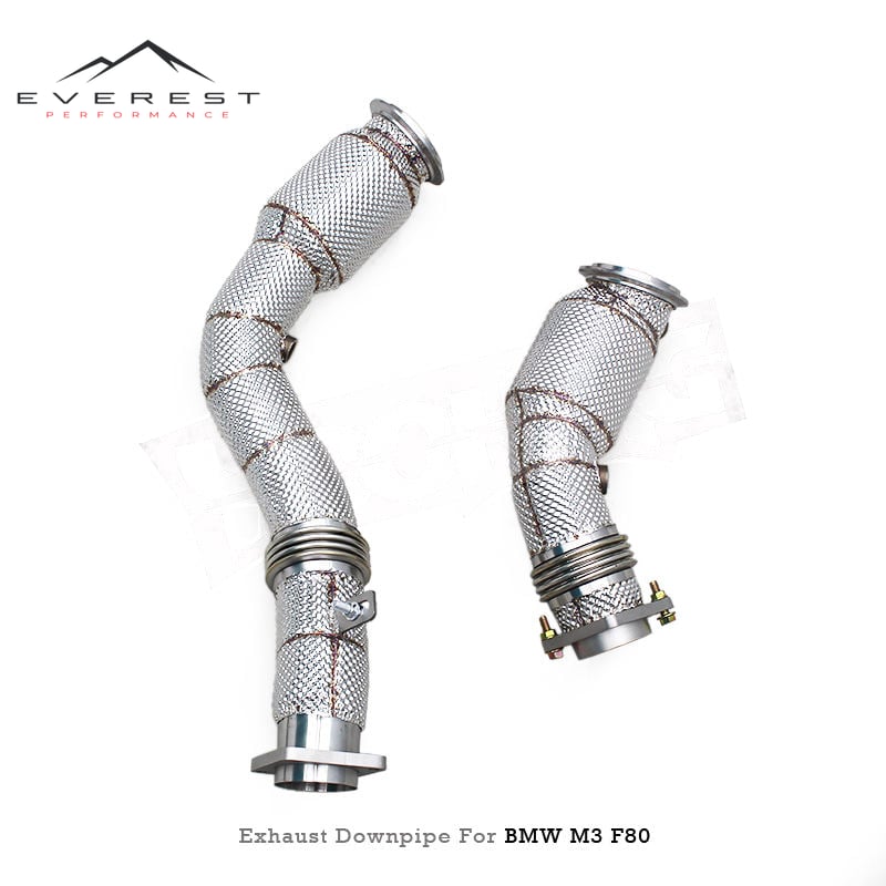 Auto SUS304 Catted Downpipe for BMW M3/M4 F80/F82/F83 S55 3.0T 2014-2019 Pipes High Flow with Catalyst Exhaust Pipe