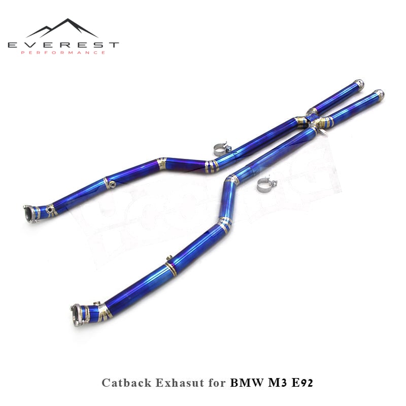 Titanium Blue X Pipe for BMW M3 E90/E92/E93 4.0L 2007-2013 Titanium Exhaust Mid Pipe Without Resonator Car Exhaust System