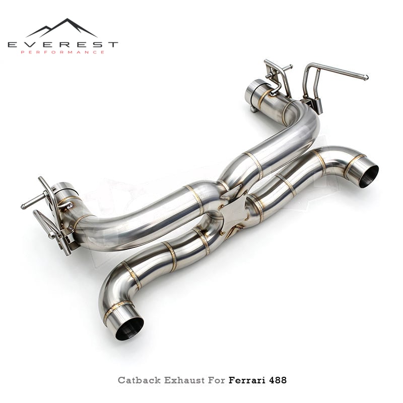 Racing Car Exhaust Pipe System for Ferrari 488 GTB/Spider/Pista 3.9T V8 2015-2019 Stainless Steel 304 Performance Alex Catback