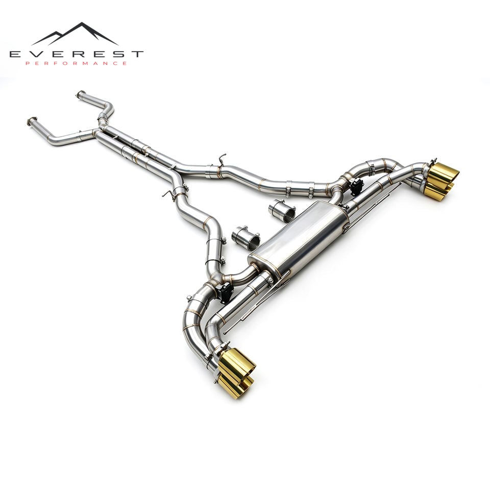 Stainless Steel Catback Exhaust System for BMW XM G09 S68 4.4TT Label 2022-2024 Valvetronic Muffler Golden Tips