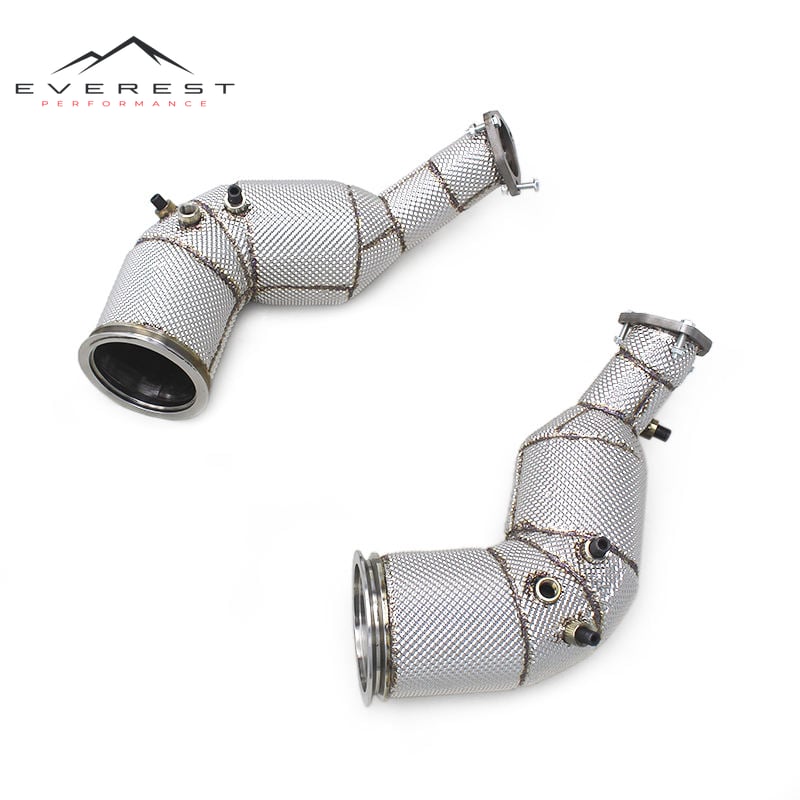 Stainless Steel Free Flow Downpipe Heat Shield for Audi RS6 C8 4.0T 2021-2023 Performance Exhaust Pipe