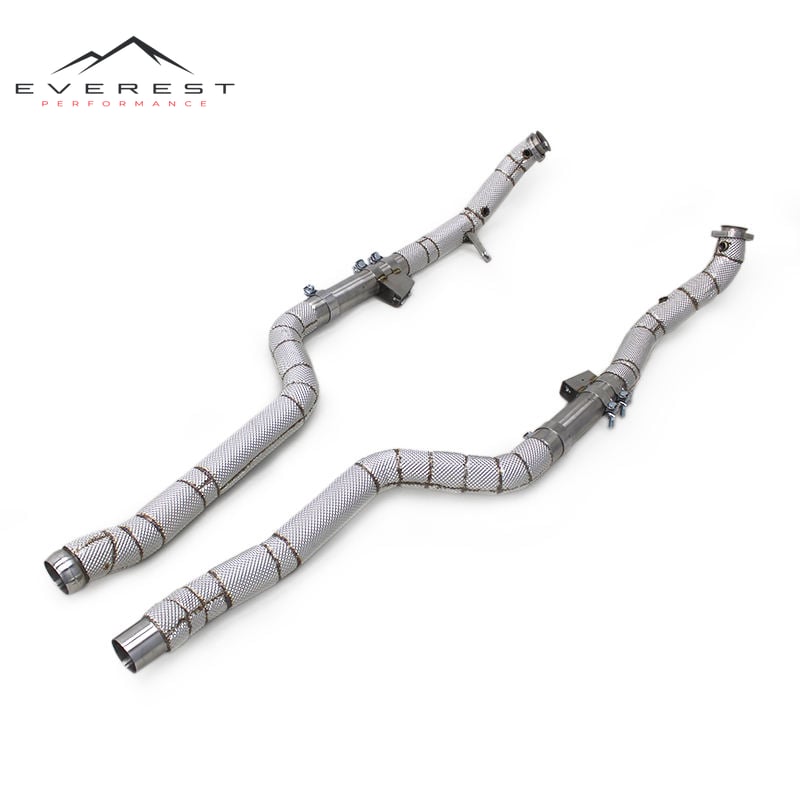 Exhaust Header Downpipe for Mercedes-Benz CLS63/CLS63S AMG 2007-2017 Auto Car Heat Shield Stainless Steel Exhaust System
