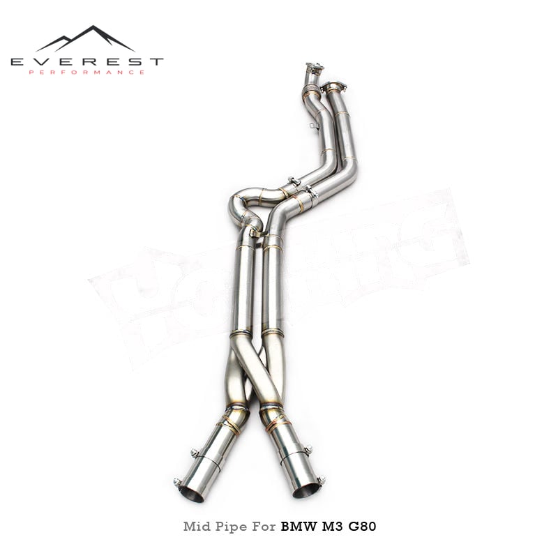 SS304L Equal Length Middle Pipe for BMW M3/M4 G80/G82 S58 3.0T 2021-2024 Catback Muffler with Z Pipe Resonator