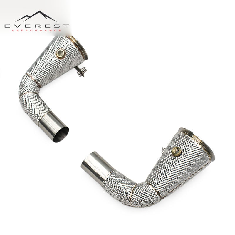SS304 Exhaust Downpipe for Porsche 911 992 Carrera S 3.0T 2020-2023 with Heat Shield Free Flow Downpipe