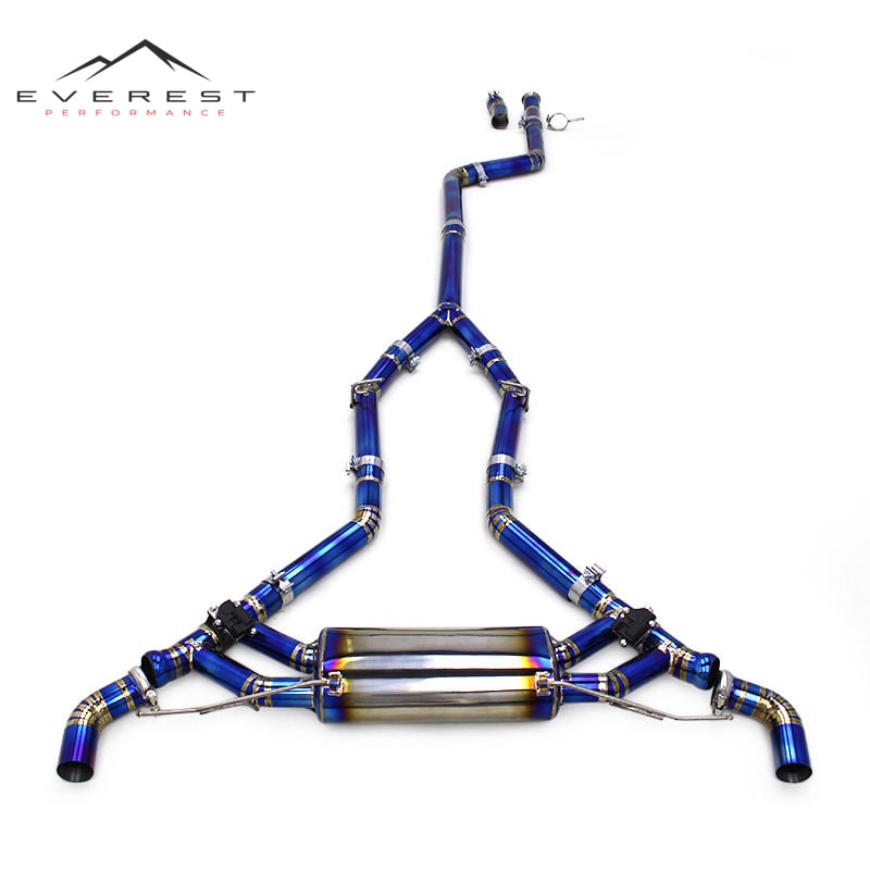 Racing Titanium Valvetronic Catback Exhaust for X5 X6 B58 3.0T G05 G06 2019-2023 Valved Exhaust Pipe Muffler Burn Blue