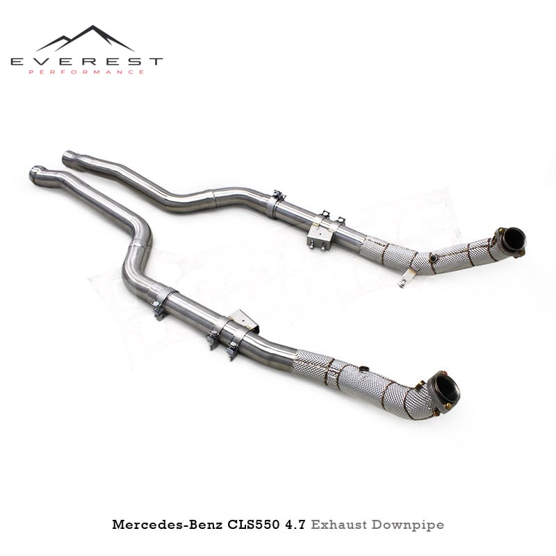 Racing Ready Ship 2.75inch Straight Downpipes for Mercedes-Benz CLS550 4.7 2012-2016 Stainless Steel 70mm Exhaust Pipe System