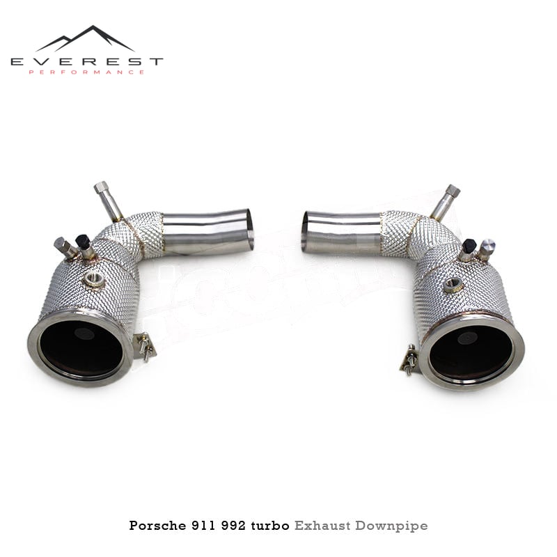 SS304 Exhaust Downpipe for Porsche 911 992 Turbo S 2020-2023 Heat Shield Free Flow Pipe with OPF