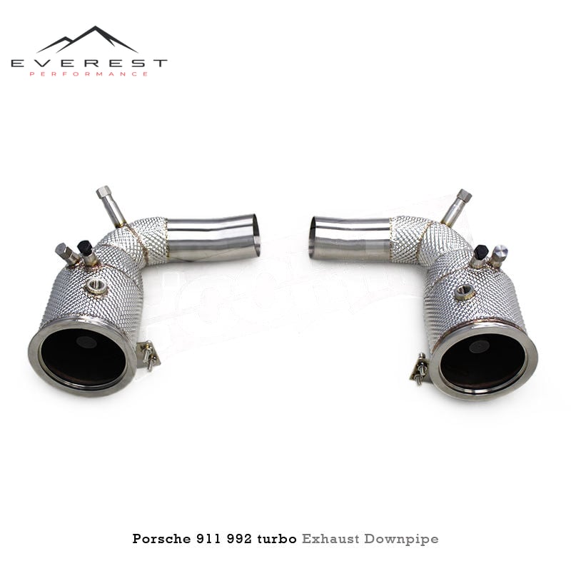 SS304 Exhaust Downpipe for Porsche 911 992 Turbo S 2020-2023 Heat Shield Free Flow Pipe with OPF