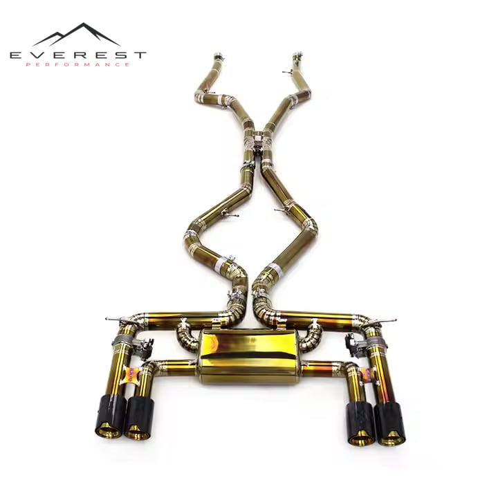 Valvetronic Catback for BMW X5M/X6M F85/F86 4.4TT 2015-2019 Titanium Gold-Plated Exhaust Pipe Muffler