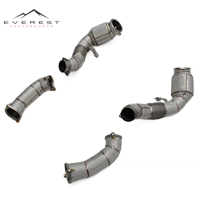 High Flow Exhaust System for BMW M5/M6 F90 LCI 4.4TT 2018-2024 Stainless Steel Downpipe With Heat Shield
