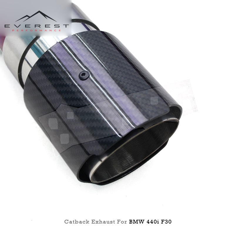 Titanium Lightweight Catback Exhaust Pipes for BMW 435i/440i F32/F33/F36 3.0T 2014-2020 with Carbon Fiber Tail Tips