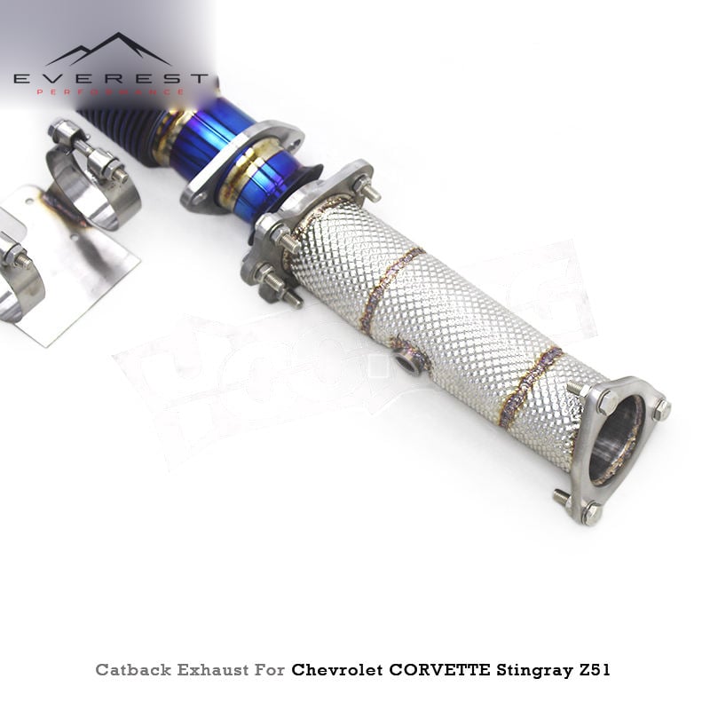 Racing Titanium Catback Exhaust Pipe for Chevrolet Corvette Stingray Z51 (2019-2025) Stainless Steel Downpipes Exhaust System
