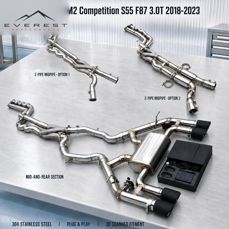 Direct-fit Z Style Midpipe Catback for BMW M2C/M2 Competition S55 F87 3.0T 2018-2023 2.5inch Equal Length Middle Pipe Exhaust