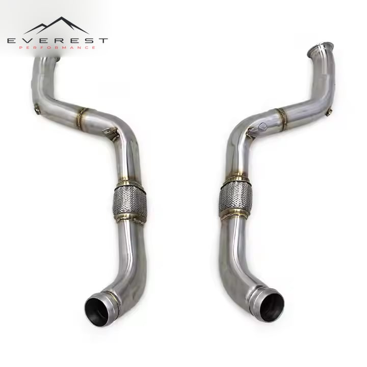 Exhaust Free Flow Header Pipe for Bentley Continental GT 4.0TT 6.0TT 2020-2024 Escape Straight Downpipe Exhaust System