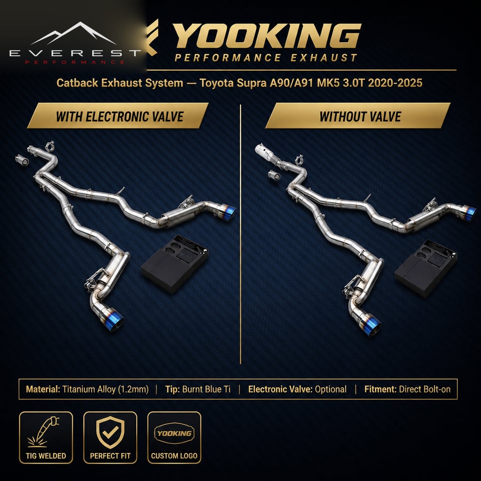 SS304 Full Catback with Downpipe Exhaust Pipe System for Toyota Supra A90/A91 MK4/MK5 3.0T 2020-2025 Electronic Valve