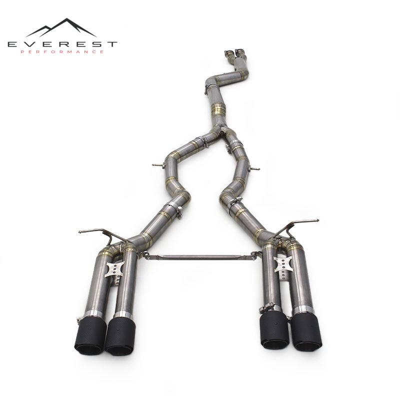 Racing Titanium Catback Exhaust Pipes System for BMW M3/M4 F80/F82/F8X 3.0T 2015-2019 Single Pipe Exhaust With Carbon Fiber Tips