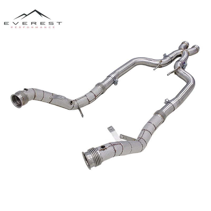 SS304 Exhaust Downpipe for Mercedes-Benz S65 AMG W222 V12 6.0 2014-2019 High Quality Straight-through X-Pipe Downpipe