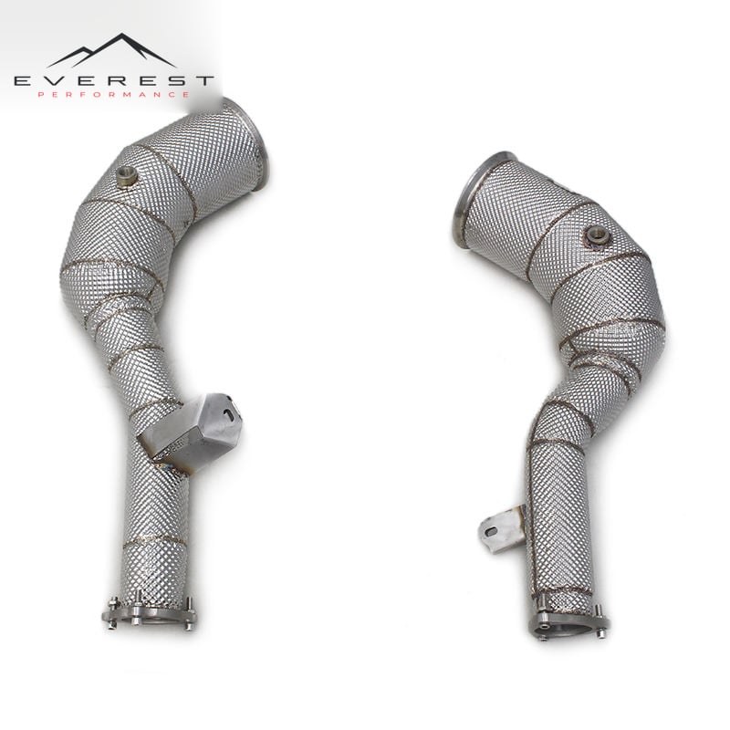 Downpipe With Heat Shield for Audi S6/S7 C8 2.9T 2019-2023 Stainless Steel Pipes Free Flow Exhaust Header
