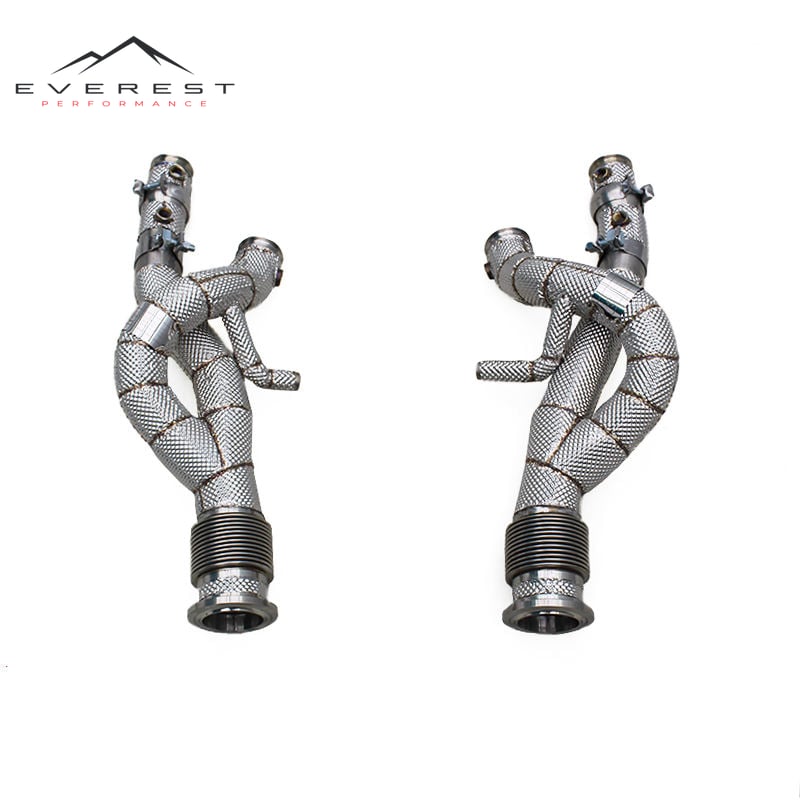 SS304 Exhaust Downpipe for Lamborghini Revuelto V12 6.5L 2023-2025 With Heat Shield Free Flow Pipes