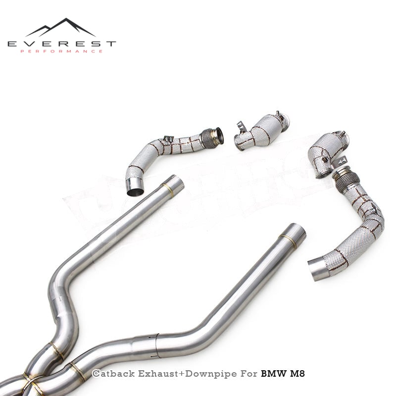Racing Valvetronic Catback Exhaust Pipes for BMW M8 Gran Coupe F93 4.4T 2019-2024 Valved Muffler Exhaust with Catted Downpipes