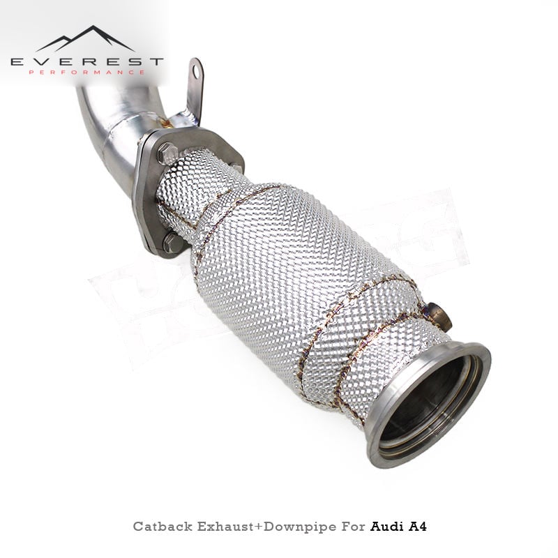 Titanium Exhaust Pipe System for Audi A4 B9 2.0T 2017-2024 SS304 Catalyst Catted Downpipe with Valvetronic Exhaust System