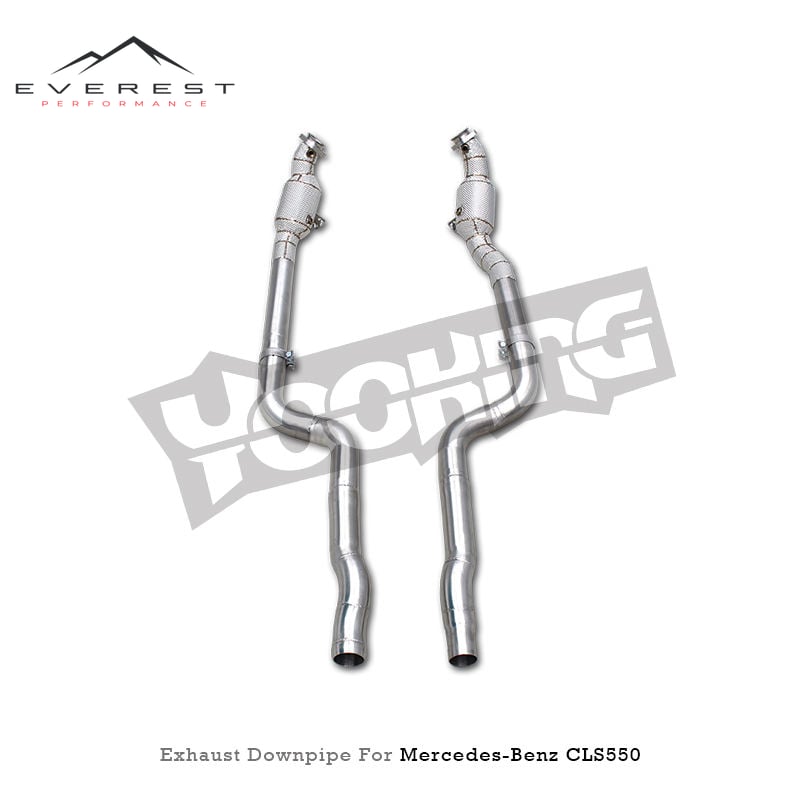 Turbo Downpipe for Mercedes-Benz CLS550 4.7 2012-2016 Stainless Steel High Flow Catted Header with Heat Shield