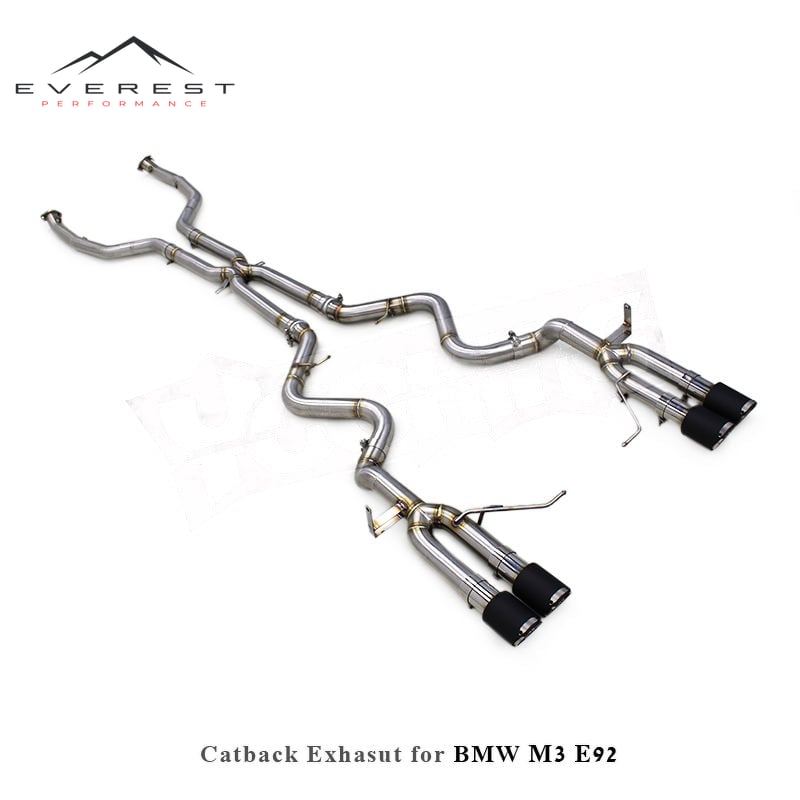 Racing Stainless Steel 304 Catback Exhaust Pipe System for BMW M3 E90/E92/E93 4.0L 2008-2013 X Pipe With Carbon Fiber Tips