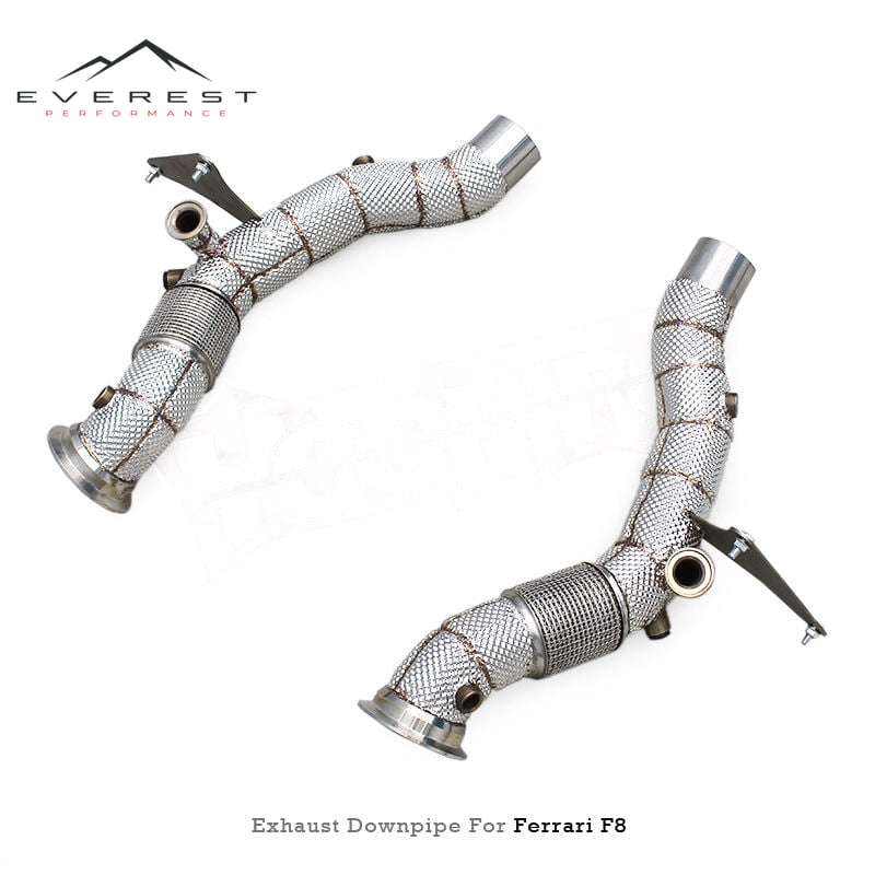 SS304 Engine Turbo Free Flow Downpipe for Ferrari F8 Spider/Tributo 3.9T V8 2019- Exhaust Straight Header System