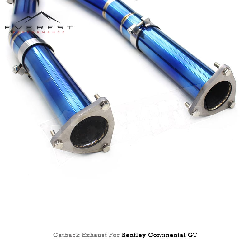 Titanium Lightweigh Exhaust Pipes for Bentley Continental GT W12 6.0T 2004-2013 Catback Valved Muffler Direct-fit