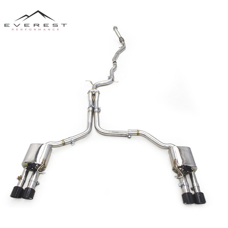 Auto Stainless Steel 304 Catback Exhaust Pipes for Audi A6 2.0T C7 2012-2018 Muffler Electronic Valve Carbon Fiber Tips
