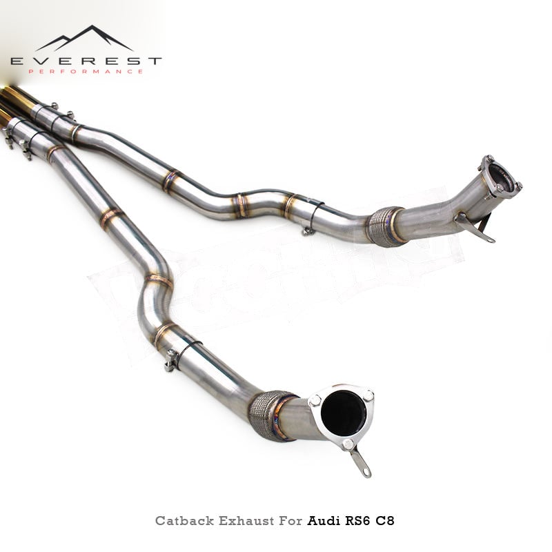 Custom Catback Muffler for Audi RS6/RS7 C8 4.0T 2019-2024 Lightweight Titanium Pipes Valvetronic Exhaust System Active Sound
