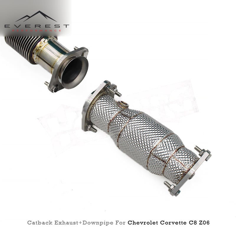 Titanium High Quality Catback Exhaust Downpipe With Catalyst for Chevrolet Corvette C8 Z06 2019-2025 Valve Muffler