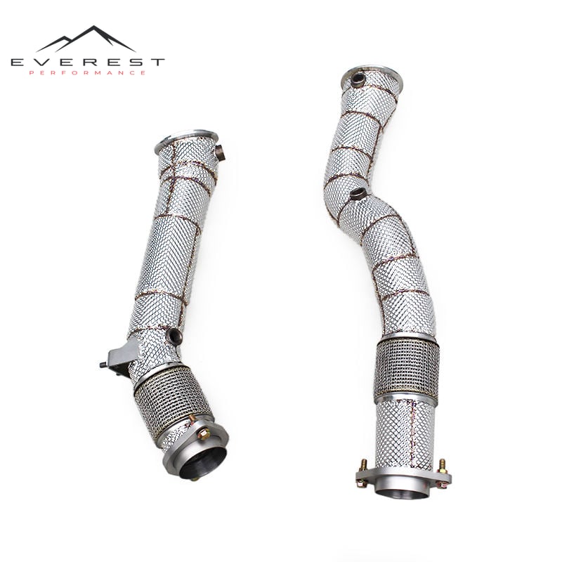 Race Heat Shield Exhaust Pipe for BMW X3M/X4M F97/F98 Competition 3.0T 2019-2023 Stainless Steel Exhaust Downpipe