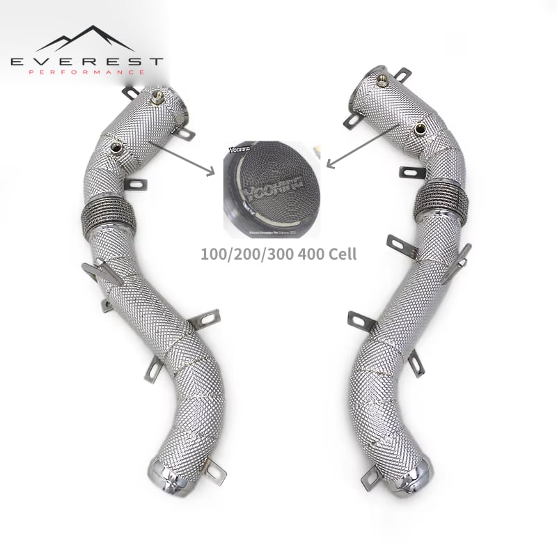 Auto 570S Catalyst Exhaust Downpipe for Mclaren 540C 570/570S/570GT 2015-2018 Stainless Steel 100/200/300cell Exhaust Downpipe