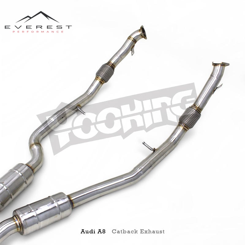 SS304 Exhaust Pipe System for Audi A8 D4/D5 2.5L/3.0T/4.0T 2011-2023 Stainless Steel Downpipe Valve Exhaust