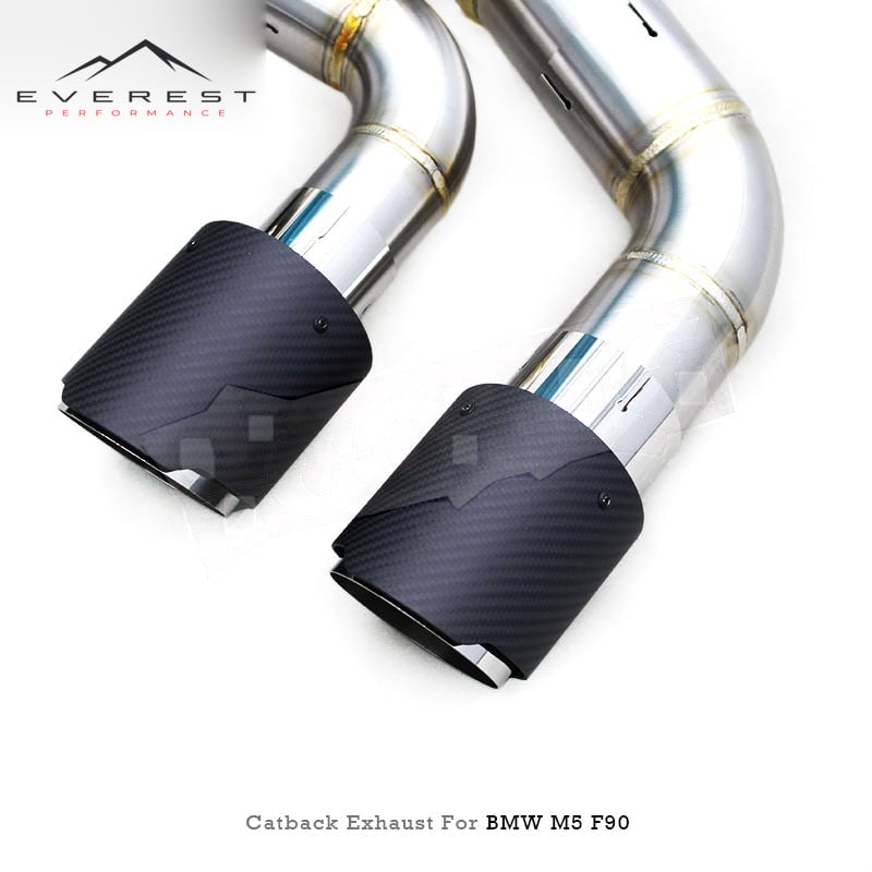Racing SS304L Valvetronic Catback Exhaust Pipes for BMW M5 F90 4.4T 2018-2023 Z Pipes Valved Muffler with Carbon Fiber Tip