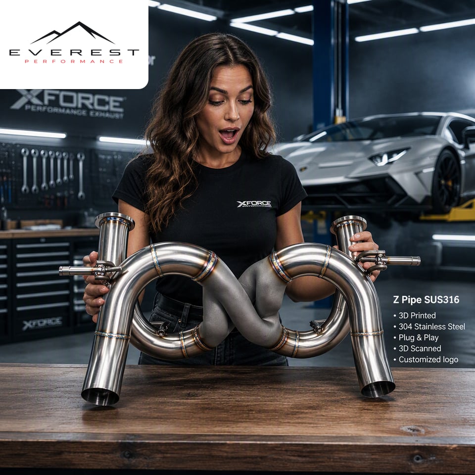 Custom Bolt on Rear Section with Z Pipe for Lamborghini Aventador SVJ 6.5L 2011-2019 SS304 Axle Back Exhaust Free Flow System