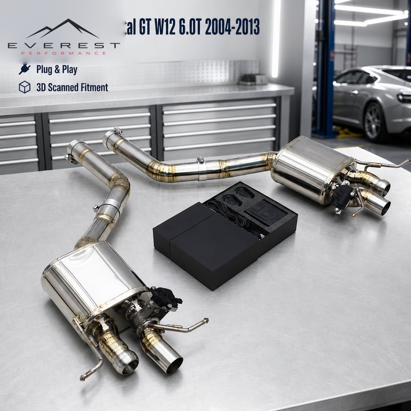 Replacement Axle-Back Exhaust for Bentley Continental GT W12 6.0 2004-2013 Titanium Lightweight Valvetronic Rear Muffler Section