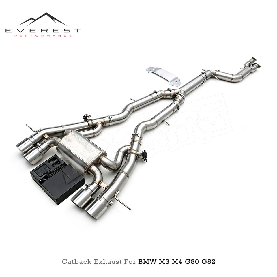 SS304L Exhaust Pipe System for BMW M3/M4 G80/G82 3.0T 2021-2026 89mm/101mm Valvetronic Catback Exhaust with Brace