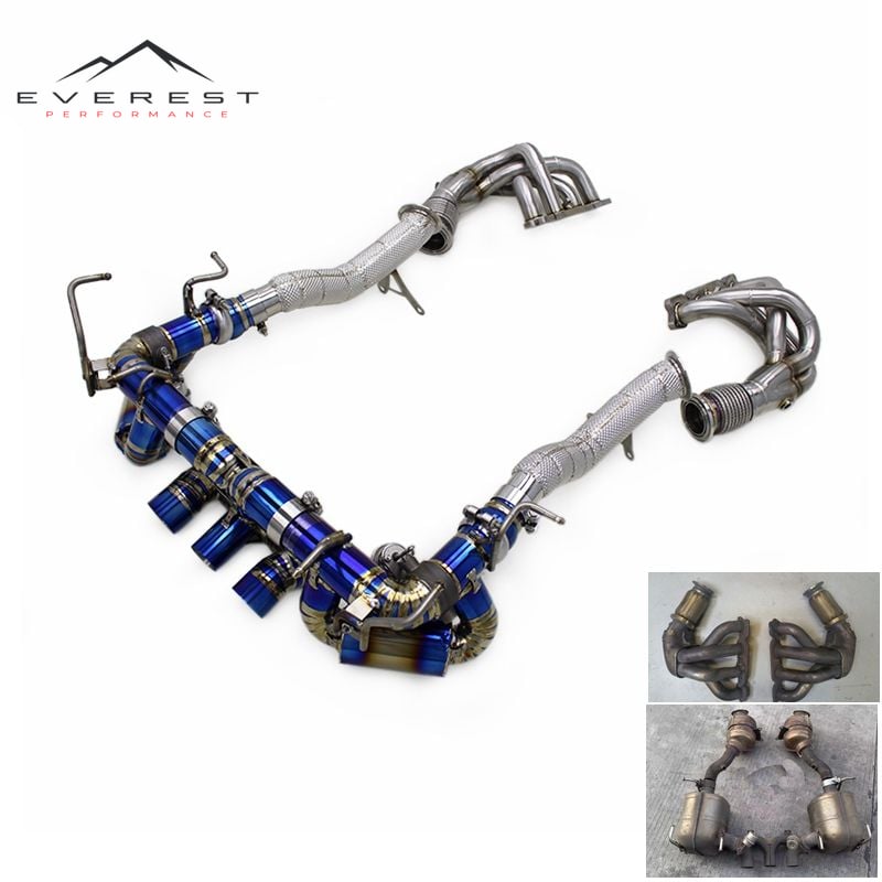 Race Complete Set Motor Sport Exhaust for Ferrari 458 Speciale/458SC 4.5L 2014-2016 Titanium Axle Back Free Flow Downpipe Header
