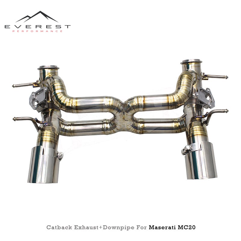 Titanium Exhaust Pipe with SUS304 Downpipe for Maserati MC20 3.0T 2020-2024 Valve Muffler Catback Exhaust System